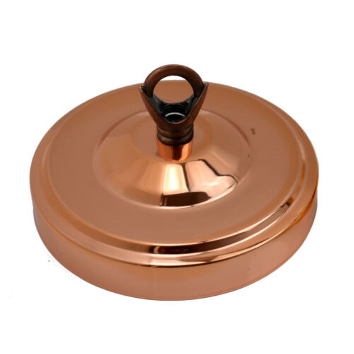 Ceiling Rose with Hook – Single or 2-9 Outlet Plates, 8 Finishes - 100 mm with Hook Ring, Rose Gold, Single