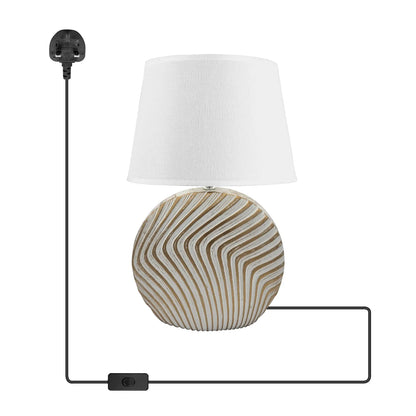 Ceramic Bedside Table Lamp White - White, Without Bulb