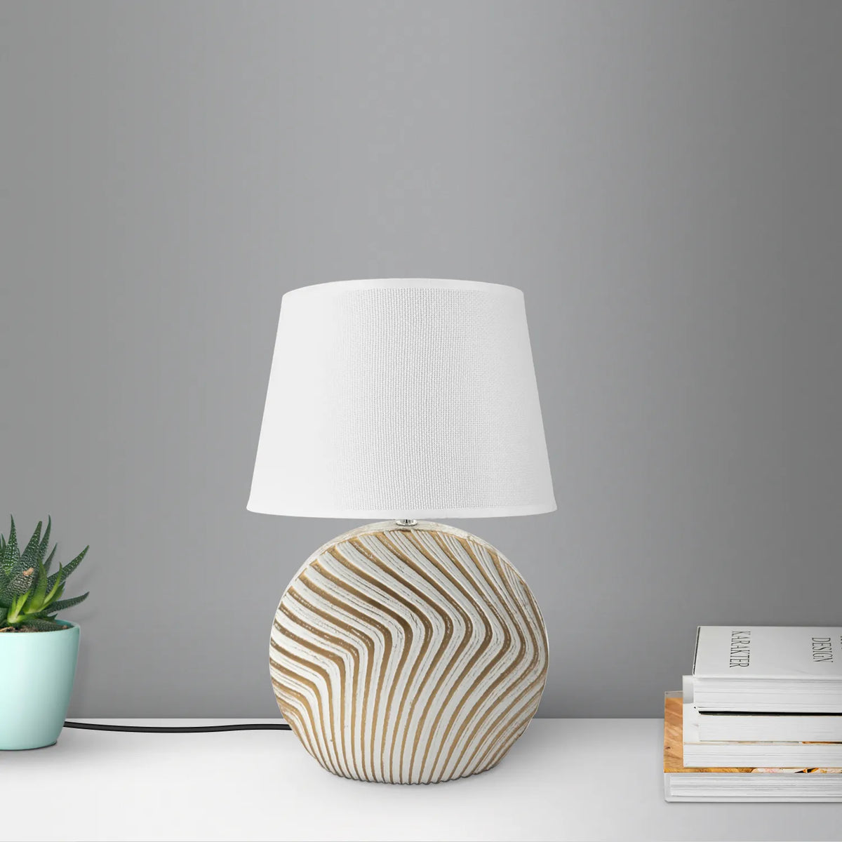 Ceramic Bedside Table Lamp White
