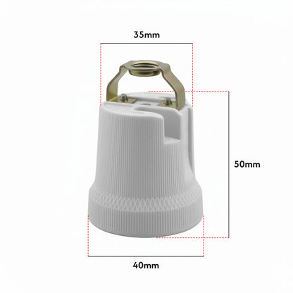 Ceramic E27 Bulb Holder with Top Bracket – 40 x 50 mm - photo 2