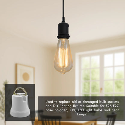 Ceramic E27 Bulb Holder with Top Bracket – 40 x 50 mm - photo 3