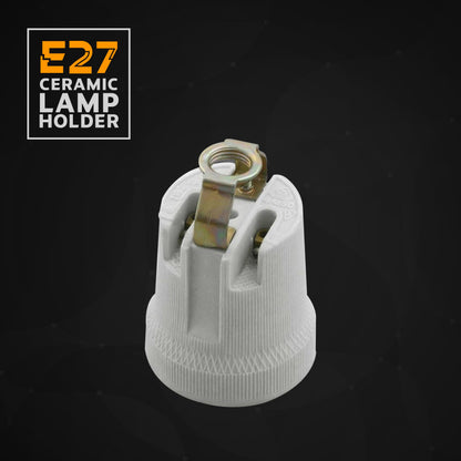 Ceramic E27 Bulb Holder with Top Bracket – 40 x 50 mm - photo 5
