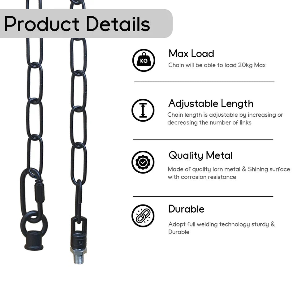Pendant Light Chain 50 cm with Ceiling Connector & Lock – 5 Finishes - photo 8