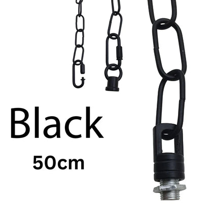 Pendant Light Chain 50 cm with Ceiling Connector & Lock – 5 Finishes - Black, Pack of 3, 50 cm