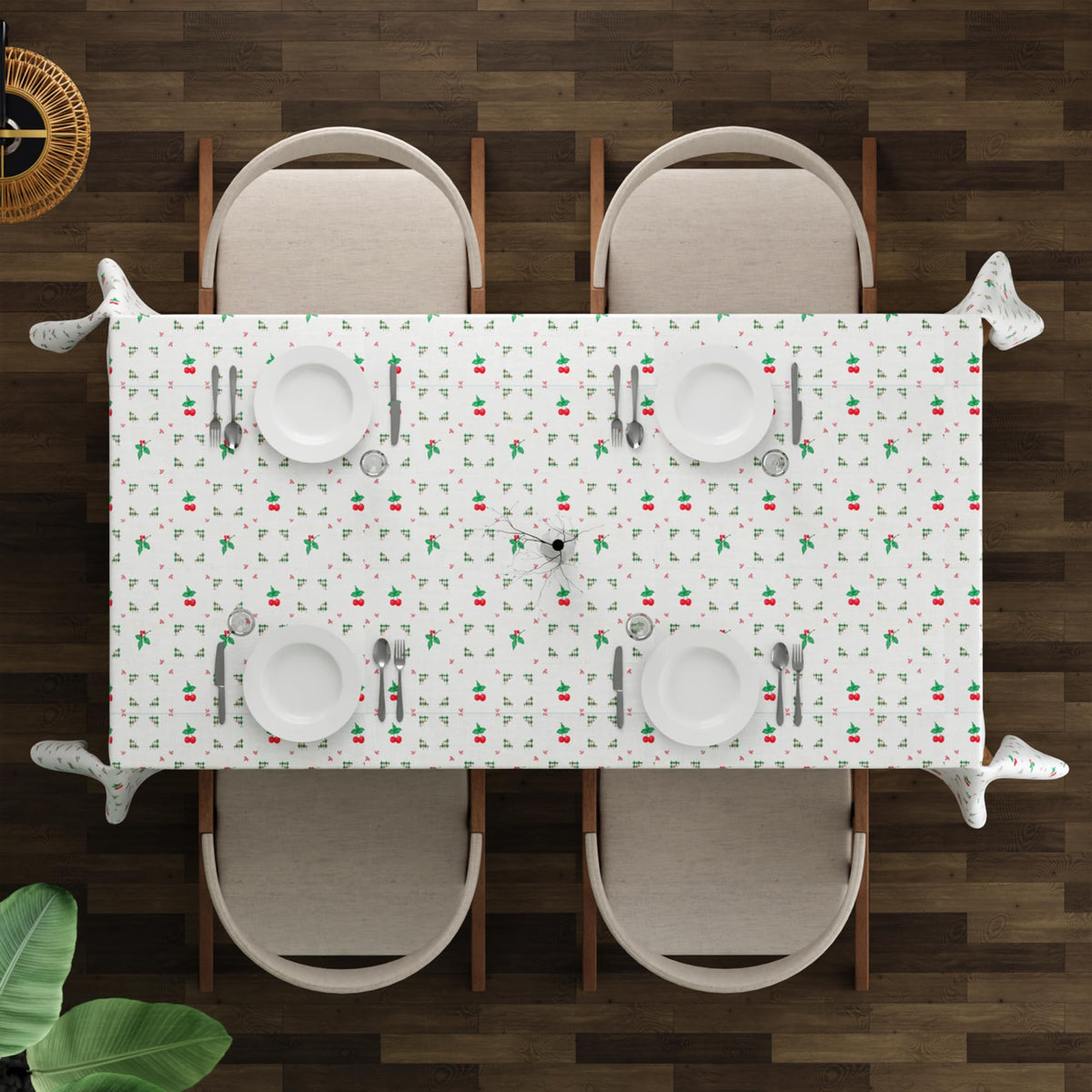Christmas Tablecloth – Red Bows, Holly or Bells Print, 2 Sizes - photo 12