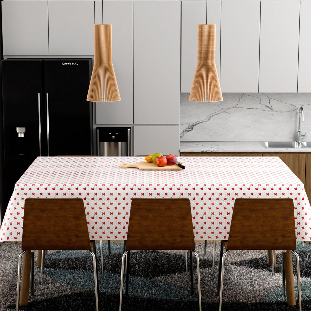 Christmas Tablecloth – Red Bows, Holly or Bells Print, 2 Sizes - photo 8
