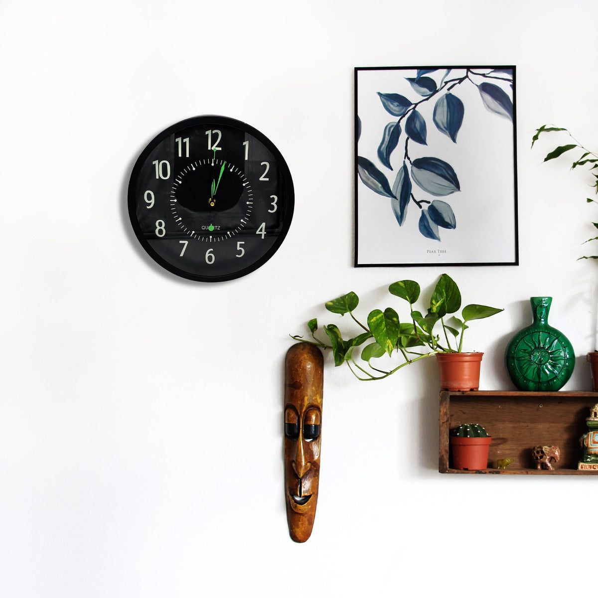 Classic Black Round Wall Clock – Black Dial, Easy-Read Numbers - photo 3