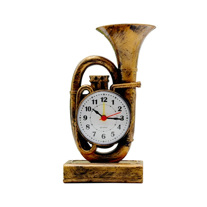 Trumpet Alarm Clock – Retro Instrument Design, Brushed Brass or Chrome - Brushed Brass