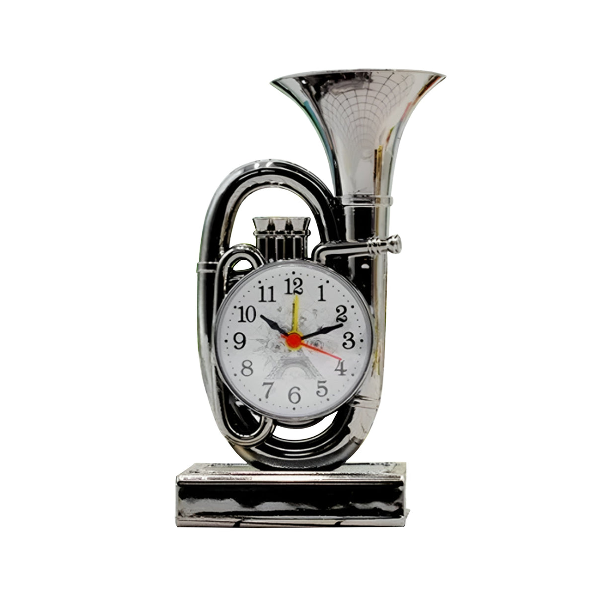 Trumpet Alarm Clock – Retro Instrument Design, Brushed Brass or Chrome - Chrome