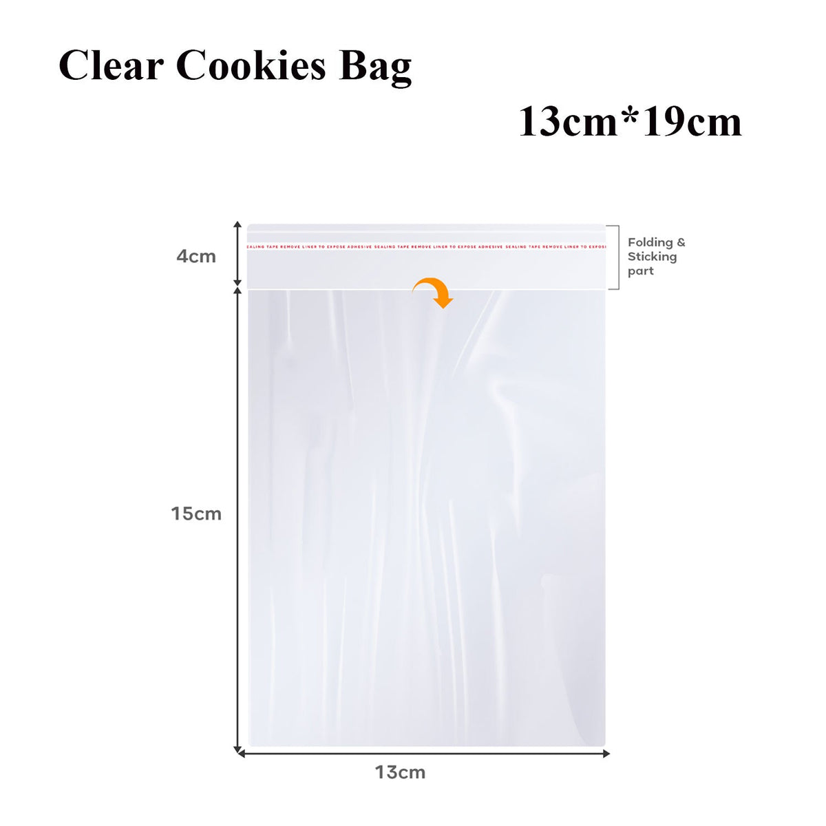 Clear Self-Seal Cellophane Bags – 6 Sizes, Packs of 10, 500 or 1000 - 13 x 19 cm, Pack of 500