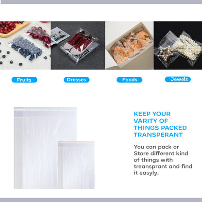 Clear Self-Seal Cellophane Bags – 6 Sizes, Packs of 10, 500 or 1000 - photo 3