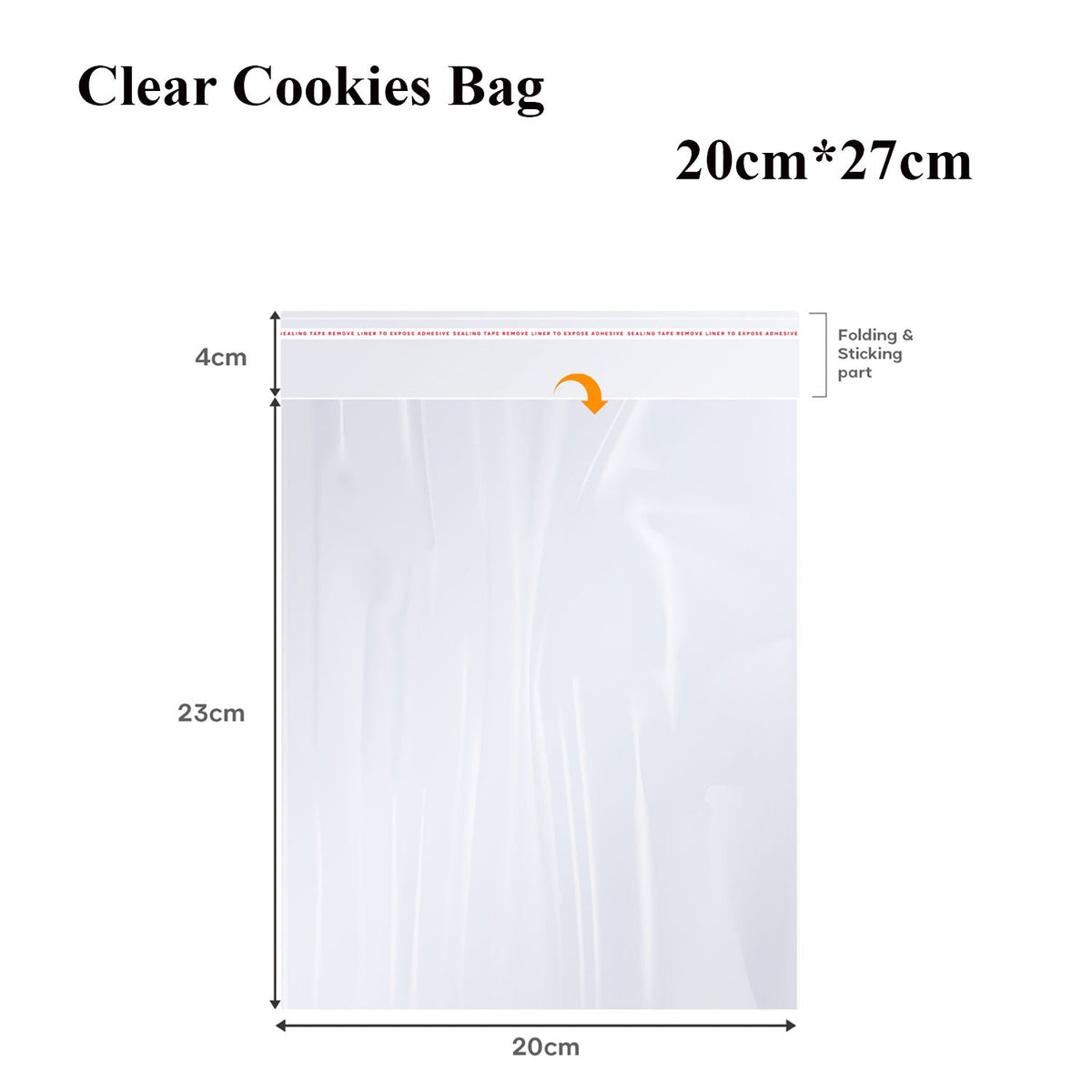 Clear Self-Seal Cellophane Bags – 6 Sizes, Packs of 10, 500 or 1000 - 20 x 27 cm, Pack of 500
