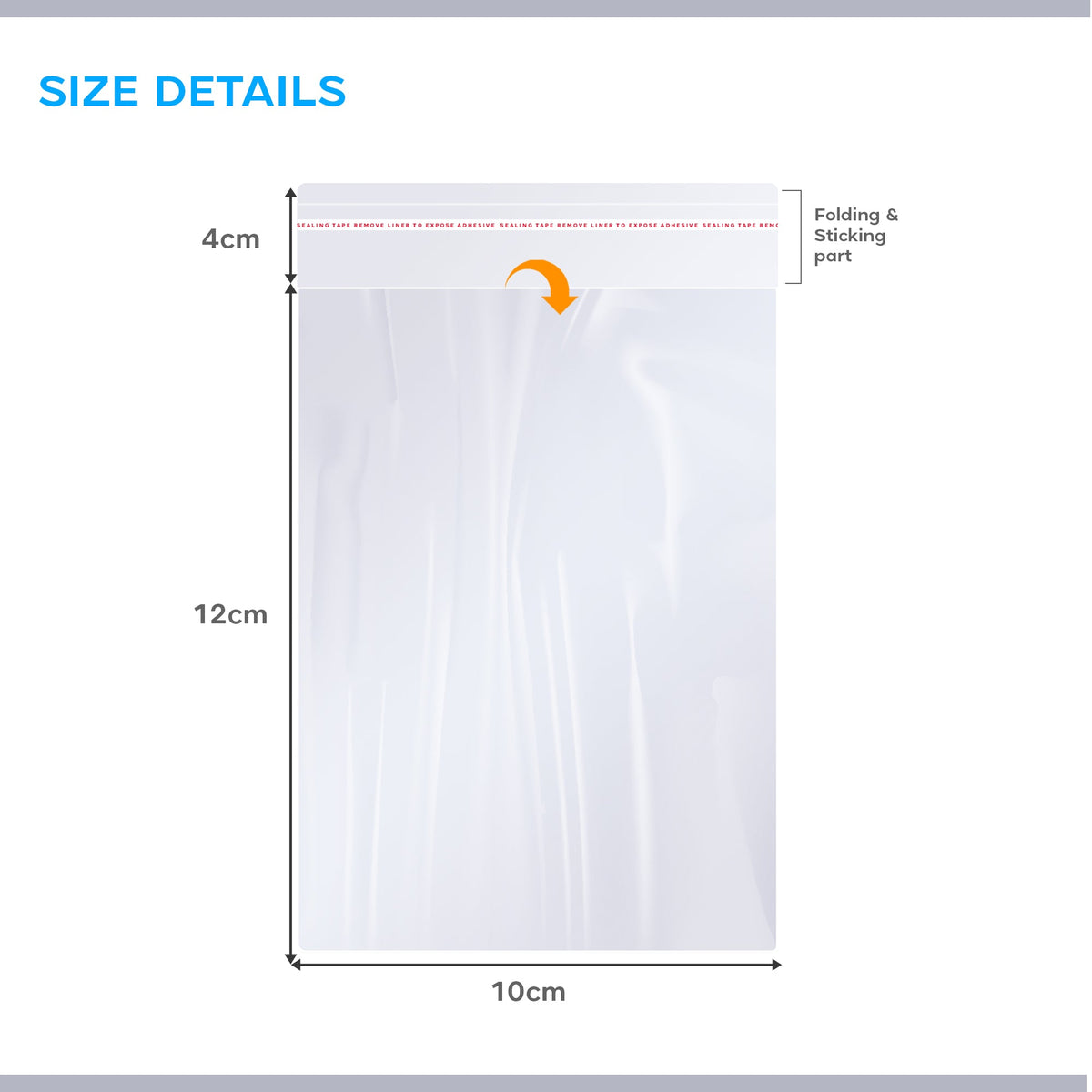 Clear Self-Seal Cellophane Bags – 6 Sizes, Packs of 200 or 300 - Pack of 300, 10 x 16 cm