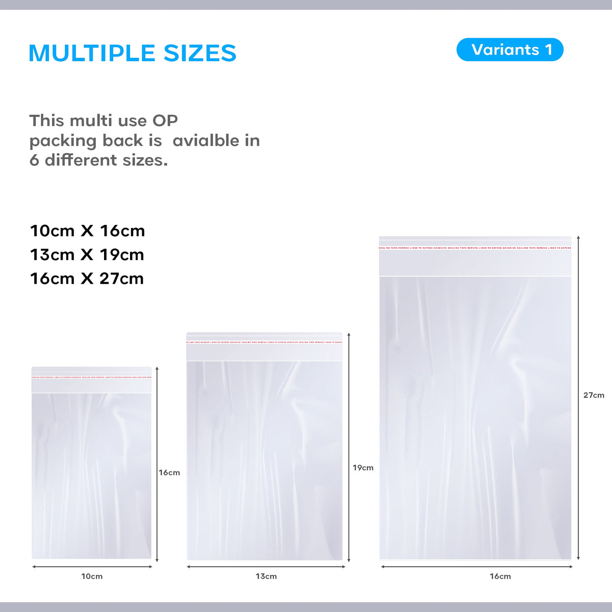Clear Self-Seal Cellophane Bags – 6 Sizes, Packs of 200 or 300 - photo 6