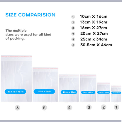 Clear Self-Seal Cellophane Bags – 6 Sizes, Packs of 200 or 300 - photo 8