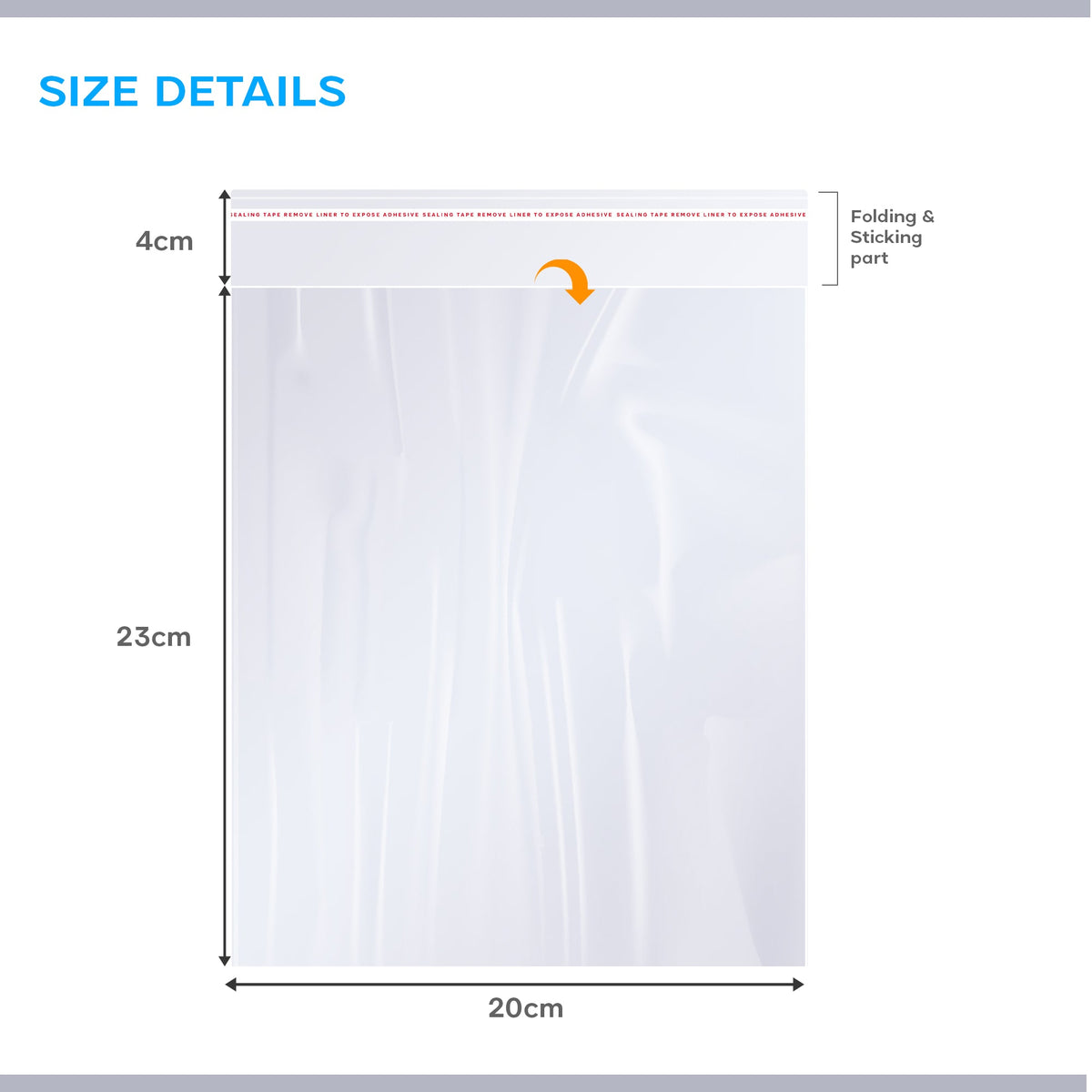 Clear Self-Seal Cellophane Bags – 6 Sizes, Packs of 200 or 300 - Pack of 200, 20 x 27 cm