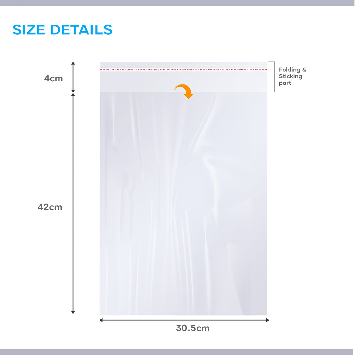 Clear Self-Seal Cellophane Bags – 6 Sizes, Packs of 200 or 300 - Pack of 200, 30 x 46 cm