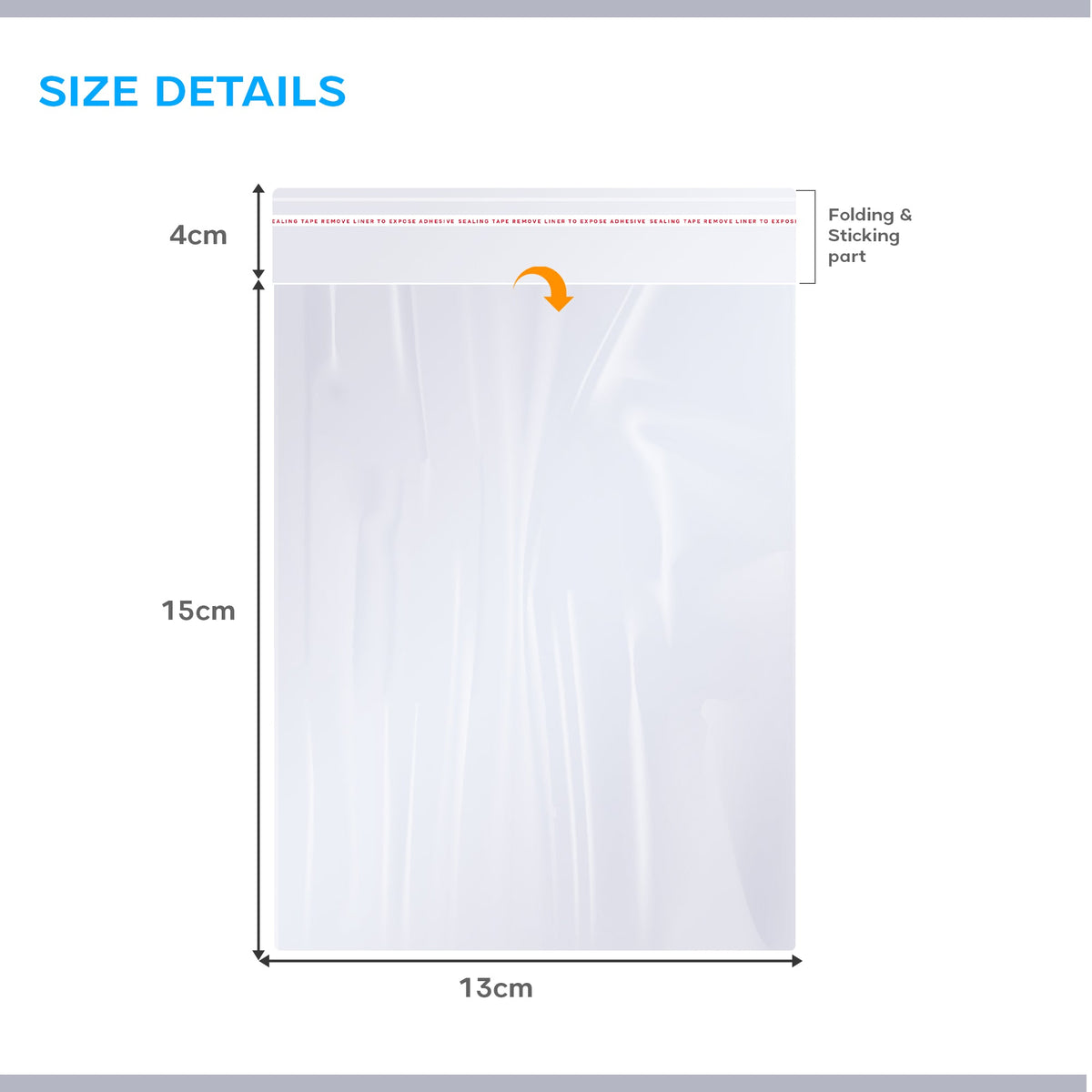 Clear Self-Seal Cellophane Bags – 6 Sizes, Packs of 200 or 300 - Pack of 300, 13 x 19 cm