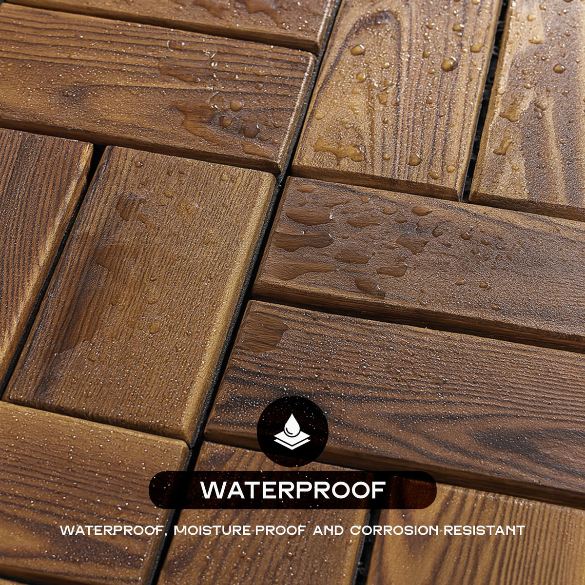 Acacia Wood Interlocking Deck Tiles – 30 x 30 cm, Packs of 9 or 16 - photo 6