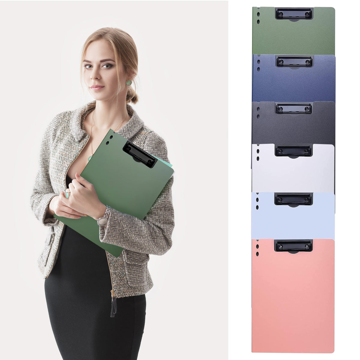 A4 Foldable Clipboard Folders – Pack of 3, Assorted Colours - photo 2