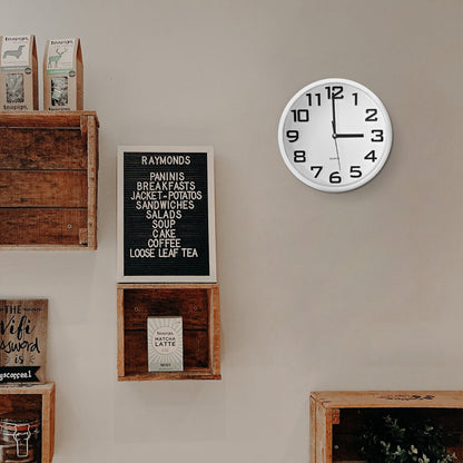 Round Kitchen Wall Clock – Large Easy-Read Numbers, Black or White - photo 3