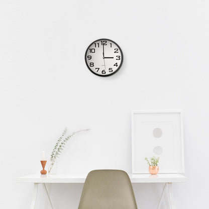 Round Kitchen Wall Clock – Large Easy-Read Numbers, Black or White - photo 4