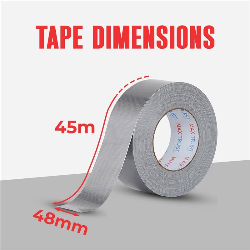 Cloth Duct Tape 48 mm x 45 m, Silver – 2, 3, 4, 5 or 10 Rolls - photo 3