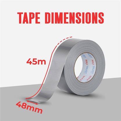 Cloth Duct Tape 48 mm x 45 m, Silver – 2, 3, 4, 5 or 10 Rolls - photo 3