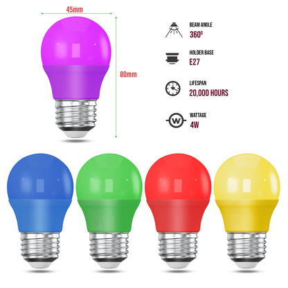 Coloured LED Golf Ball Bulbs E27 4W - photo 3