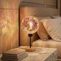 Colourful Mosaic Glass Table Lamp E27 Plug in Wooden Base