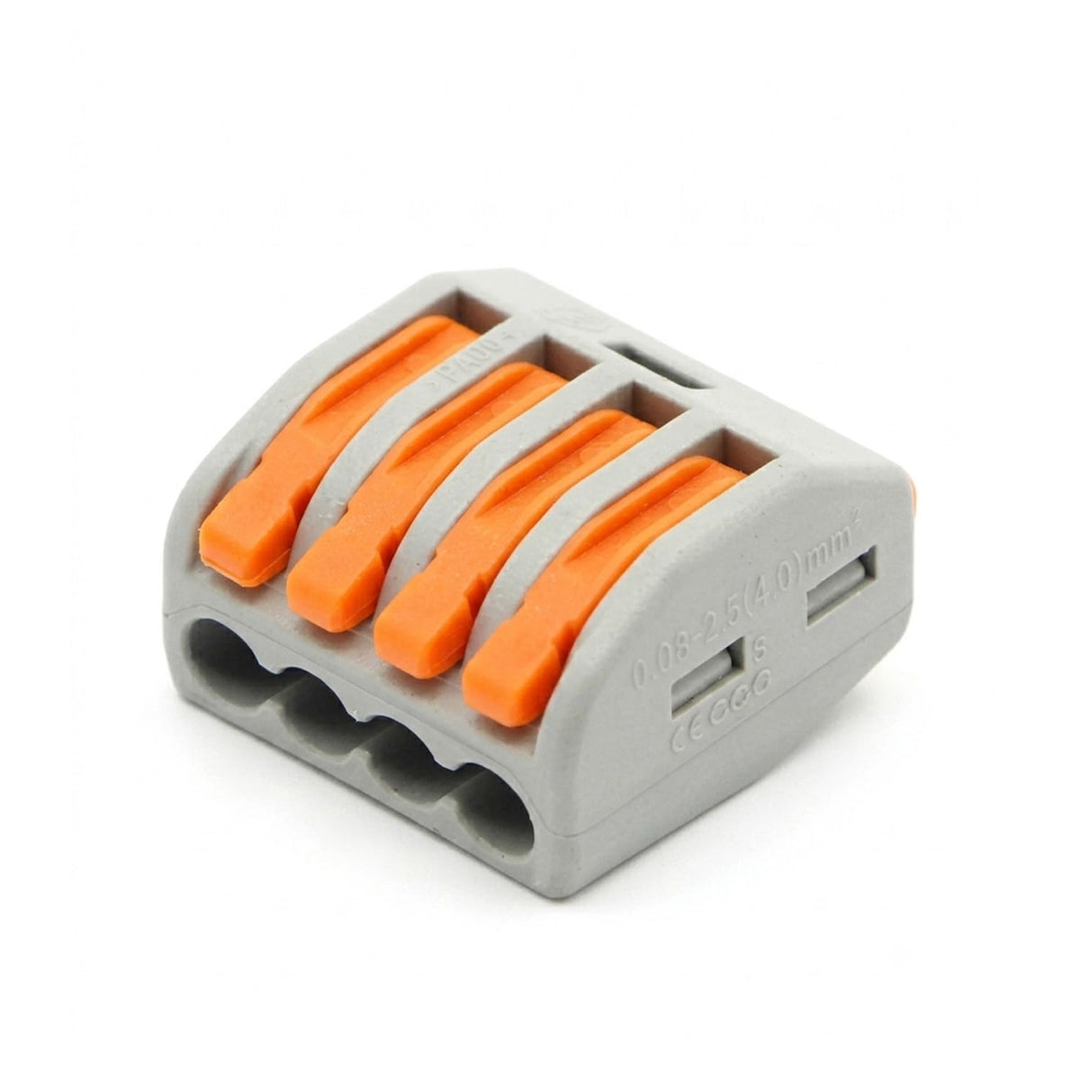 Compact Reusable Wire Connector Terminal Block – 4 & 8 Way - 4 Way Grey, Single