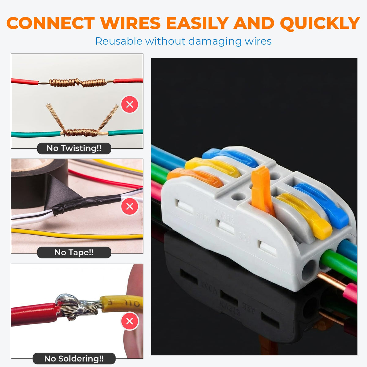 Reusable Lever Wire Connectors – Inline & Splitter, 32A - photo 6