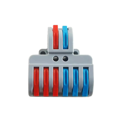 Reusable Lever Wire Connectors – Inline & Splitter, 32A - 2 in / 6 out splitter, Single
