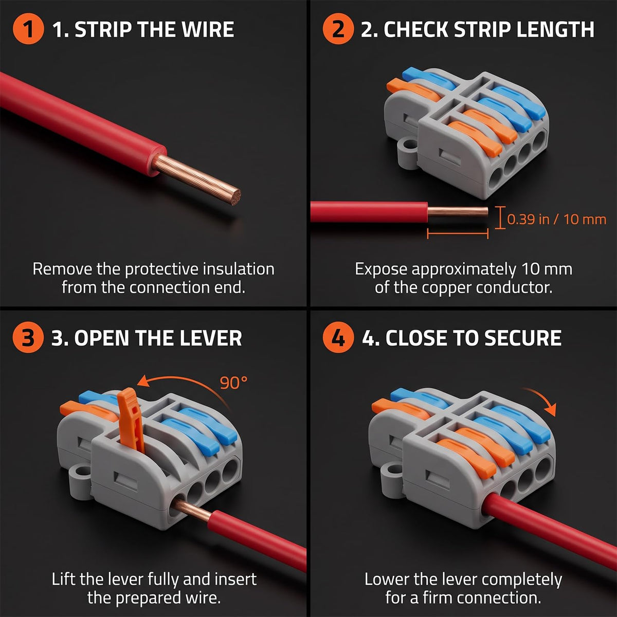 Reusable Lever Wire Connectors – Inline & Splitter, 32A - photo 16