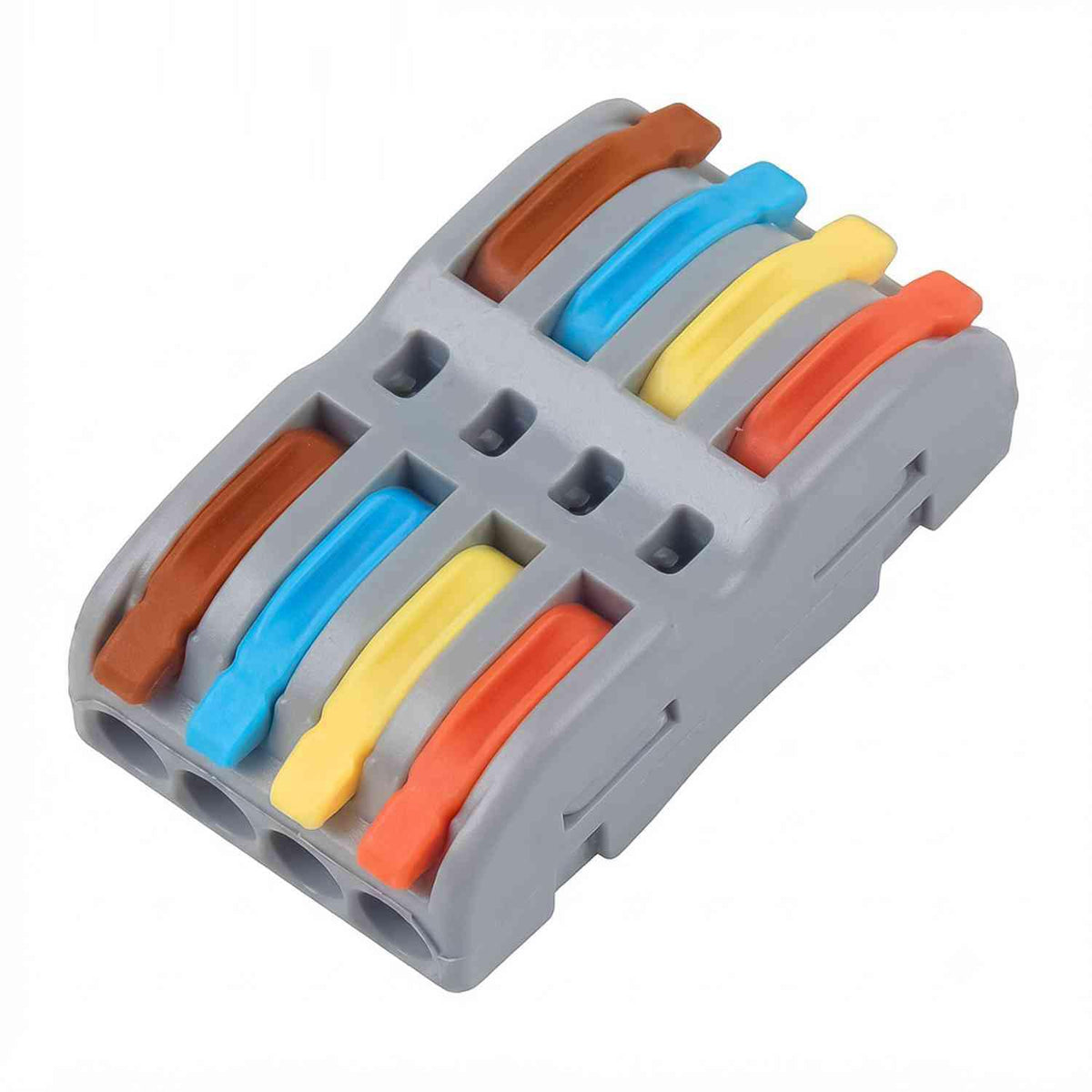 Reusable Lever Wire Connectors – Inline & Splitter, 32A - 4 in / 4 out, Single