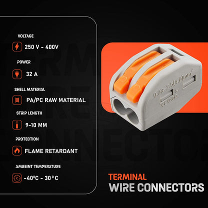 Compact Lever Wire Connectors 32A – 2, 3 & 5 Way, Grey - photo 8