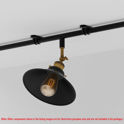 Conduit Elbow Light Fitting – Brass E27 Holder, With or Without Cone Shade - photo 8