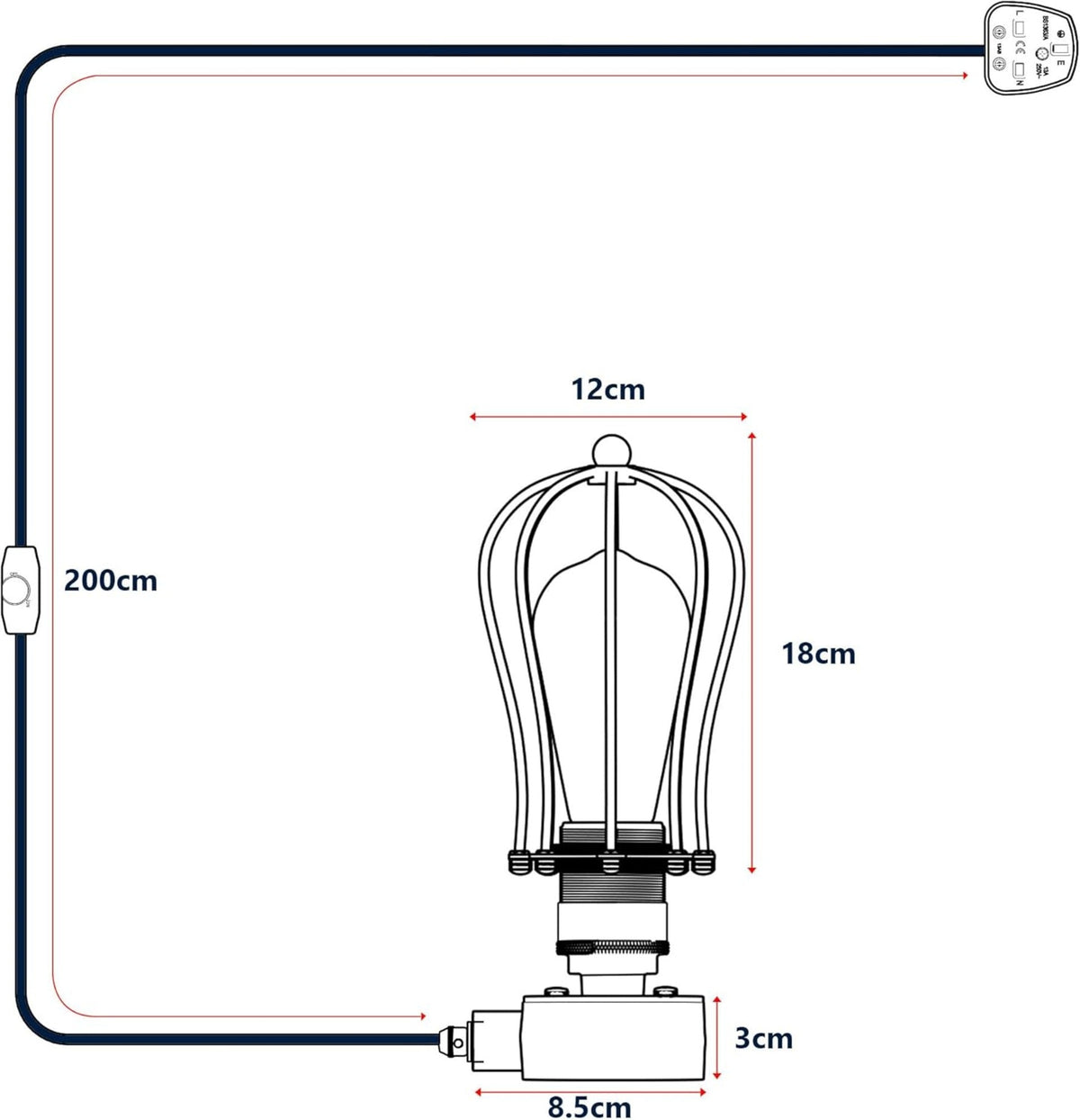 Conduit Pipe Table Lamp Kit with Dimmer Switch - photo 8
