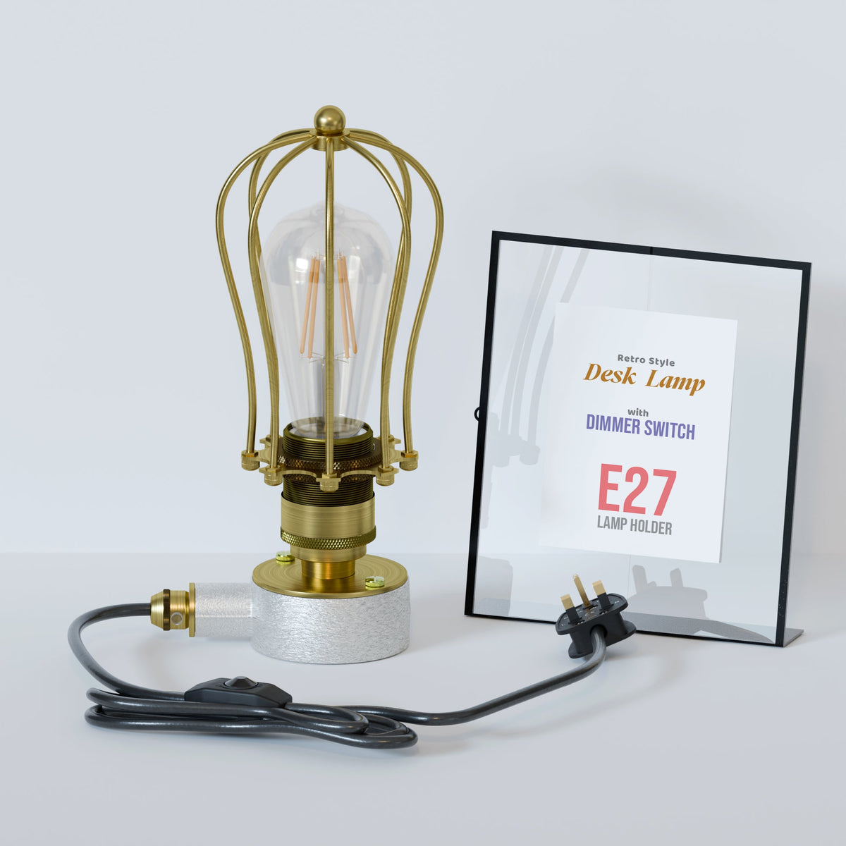 Conduit Pipe Table Lamp Kit with Dimmer Switch - Without Bulb