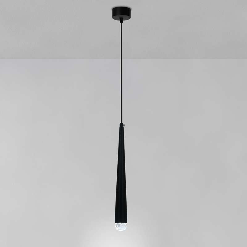 Slim Cone LED Pendant Light – Black, 3W, Glass Tip, Single or Pair - photo 4