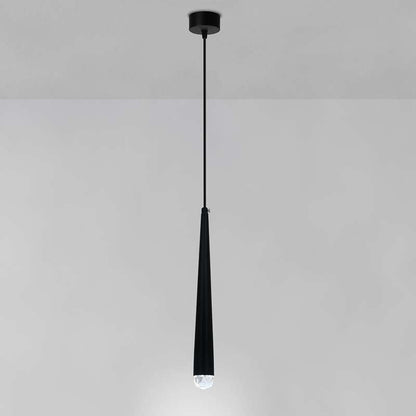 Slim Cone LED Pendant Light – Black, 3W, Glass Tip, Single or Pair - photo 4