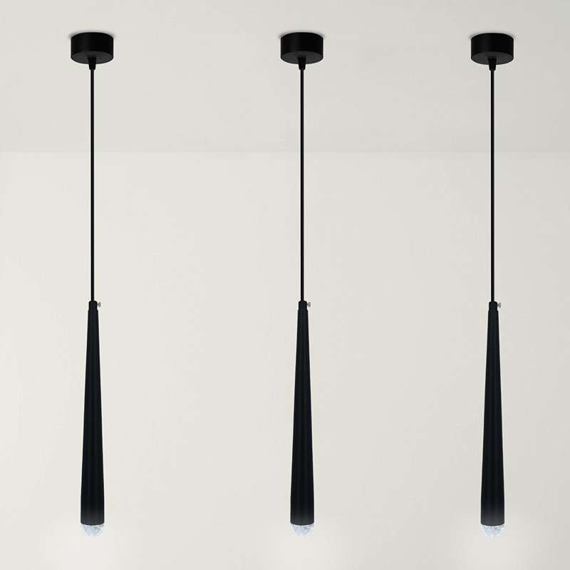 Slim Cone LED Pendant Light – Black, 3W, Glass Tip, Single or Pair - photo 6