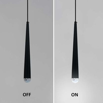 Slim Cone LED Pendant Light – Black, 3W, Glass Tip, Single or Pair - photo 9