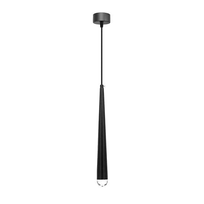 Slim Cone LED Pendant Light – Black, 3W, Glass Tip, Single or Pair - Black, Single, Without Bulb