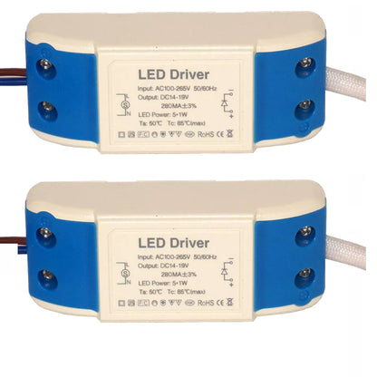 Constant Current LED Driver 280mA – 3W to 24W - 5W, Pack of 2