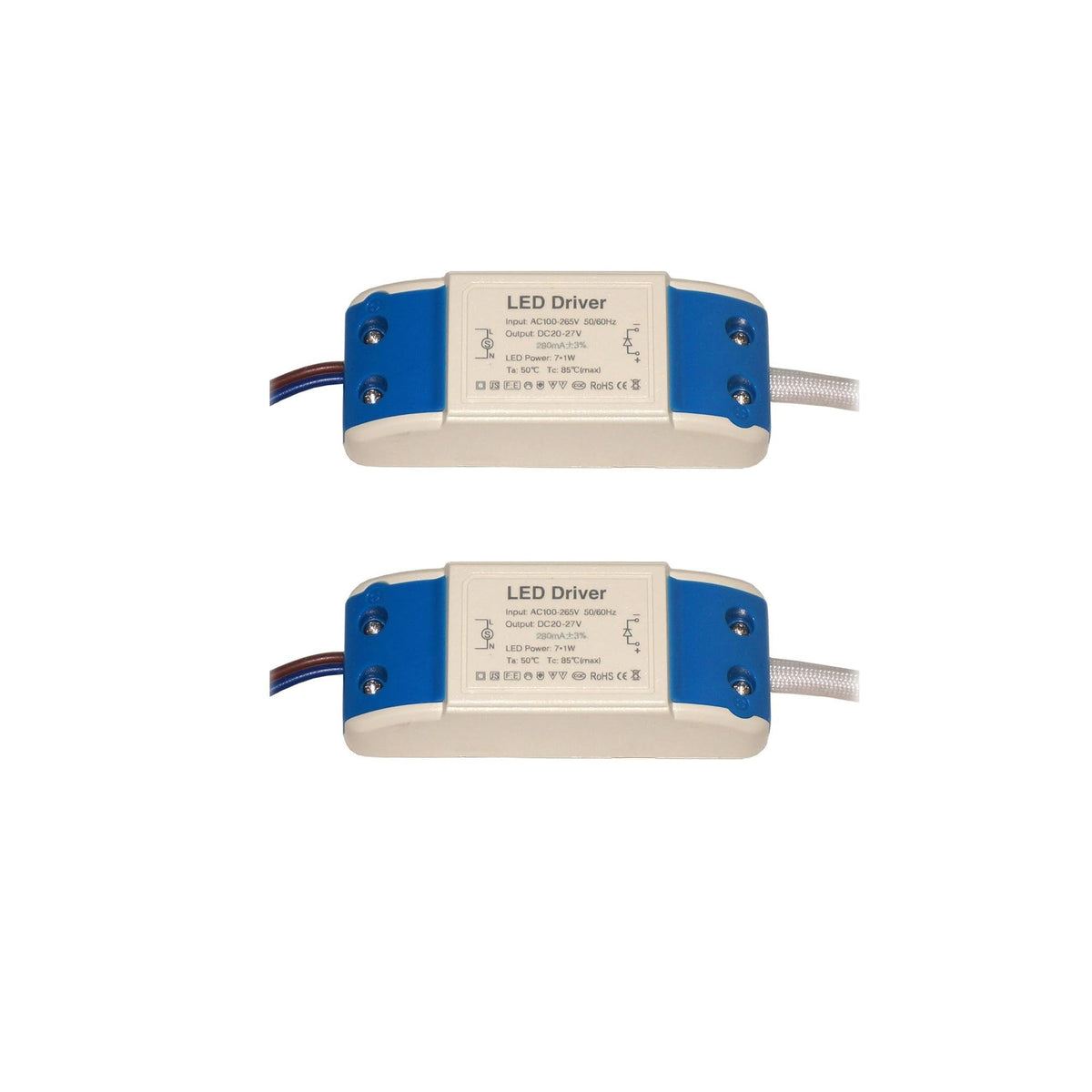 Constant Current LED Driver 280mA – 3W to 24W - 7W, Pack of 2