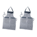 Double Pocket Cotton Aprons, Pack of 2 – Black or Red Fine Stripe - Black & White Stripe, Pack of 2