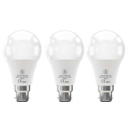 Cool White LED GLS Bulbs 6500K – A55, A60, A65, A95 & T75 - A55 5W, B22, Pack of 3