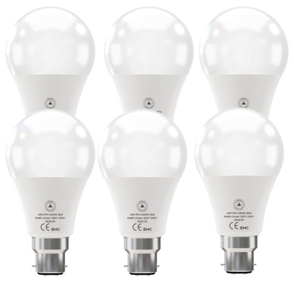 Cool White LED GLS Bulbs 6500K – A55, A60, A65, A95 & T75 - A55 5W, B22, Pack of 6