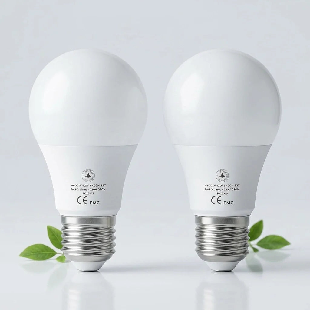 Cool White LED GLS Bulbs 6500K – A55, A60, A65, A95 & T75 - A60H 12W, E27, Pack of 2